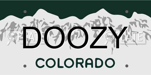 DOOZY Colorado License Plate