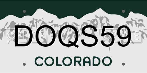 DOQS59 Colorado License Plate