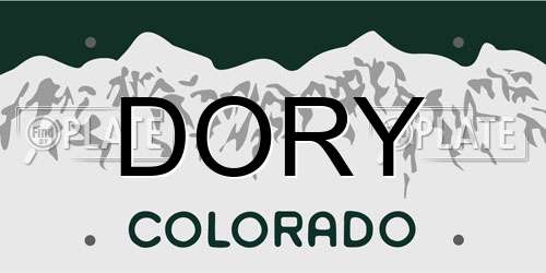 DORY Colorado License Plate