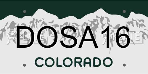 DOSA16 Colorado License Plate