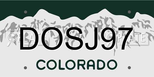 DOSJ97 Colorado License Plate
