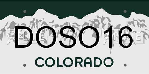 DOSO16 Colorado License Plate
