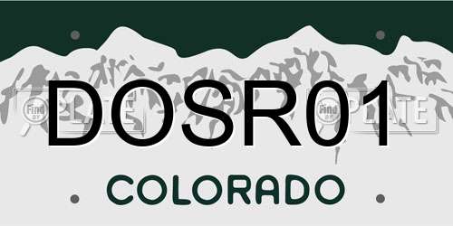 DOSR01 Colorado License Plate