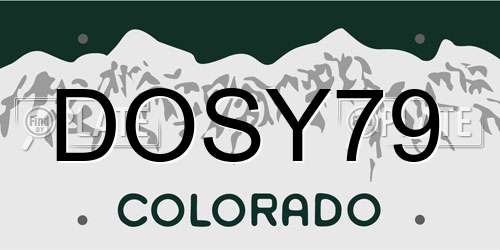 DOSY79 Colorado License Plate