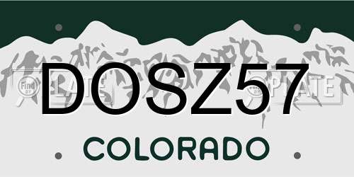 DOSZ57 Colorado License Plate