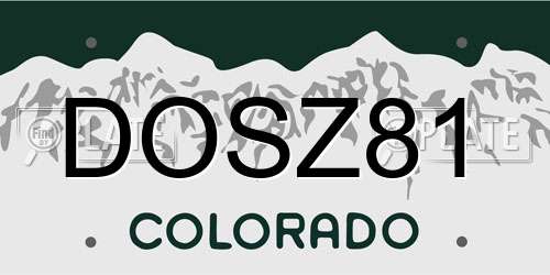 DOSZ81 Colorado License Plate