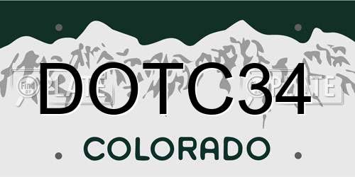 DOTC34 Colorado License Plate