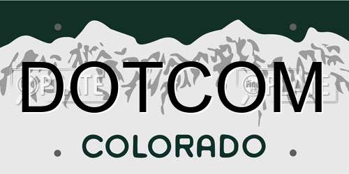 DOTCOM Colorado License Plate