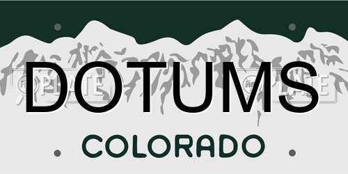 DOTUMS Colorado License Plate