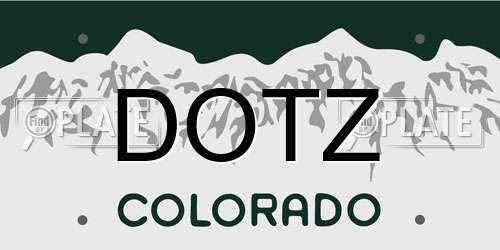 DOTZ Colorado License Plate