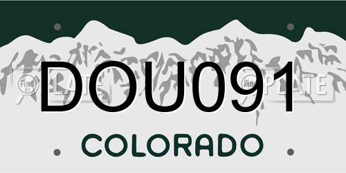 DOU091 Colorado License Plate