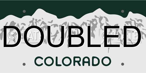 DOUBLED Colorado License Plate