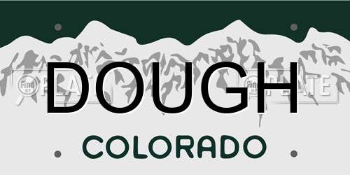 DOUGH Colorado License Plate