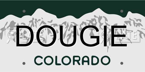 DOUGIE Colorado License Plate