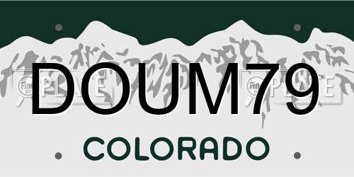 DOUM79 Colorado License Plate