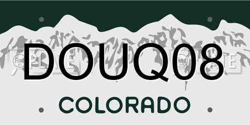 DOUQ08 Colorado License Plate