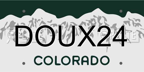 DOUX24 Colorado License Plate