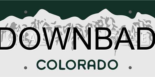 DOWNBAD Colorado License Plate