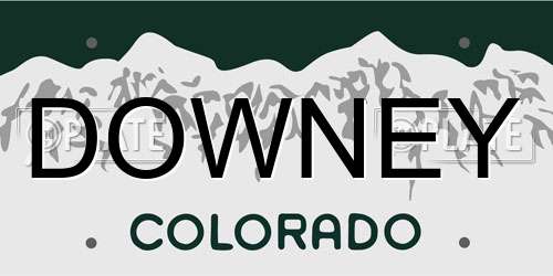 DOWNEY Colorado License Plate