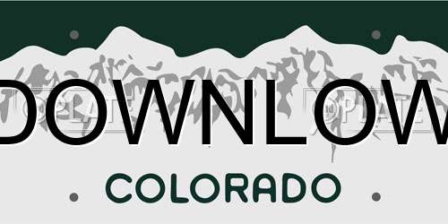 DOWNLOW Colorado License Plate