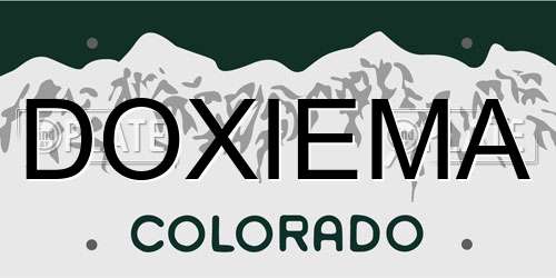 DOXIEMA Colorado License Plate