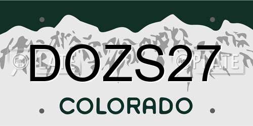 DOZS27 Colorado License Plate