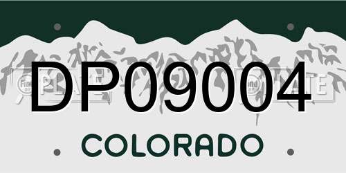 DP09004 Colorado License Plate