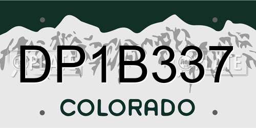 DP1B337 Colorado License Plate