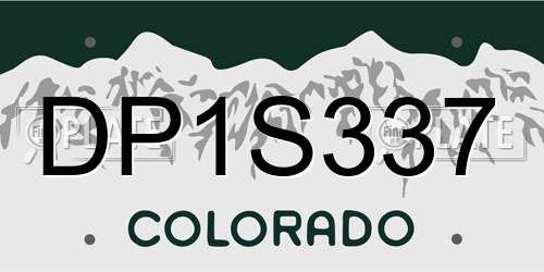 DP1S337 Colorado License Plate