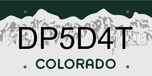 DP5D4T Colorado License Plate