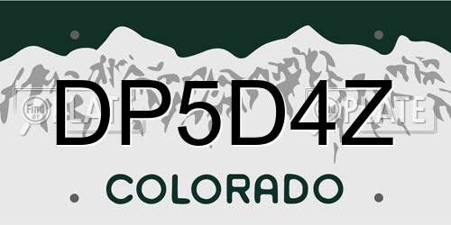 DP5D4Z Colorado License Plate