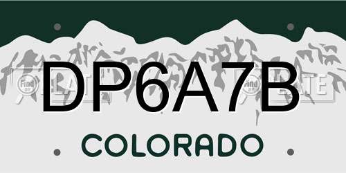 DP6A7B Colorado License Plate