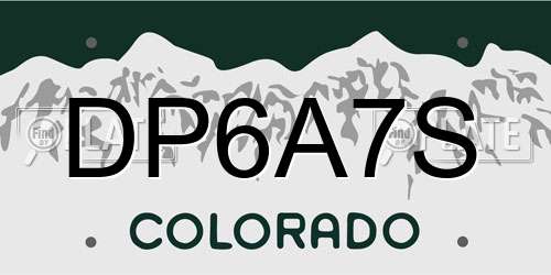 DP6A7S Colorado License Plate