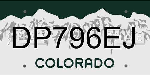 DP796EJ Colorado License Plate