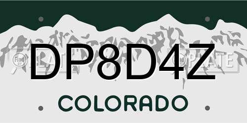 DP8D4Z Colorado License Plate