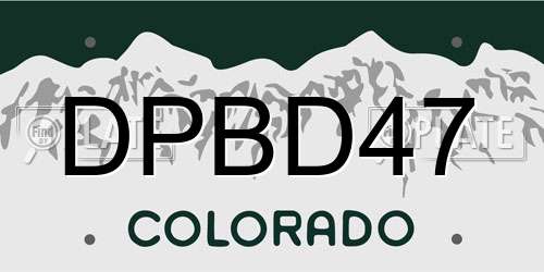DPBD47 Colorado License Plate