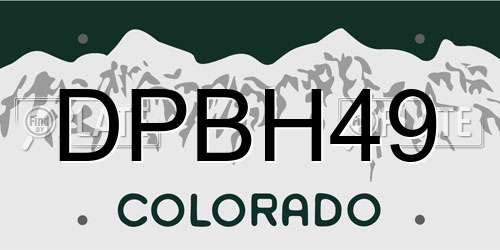 DPBH49 Colorado License Plate
