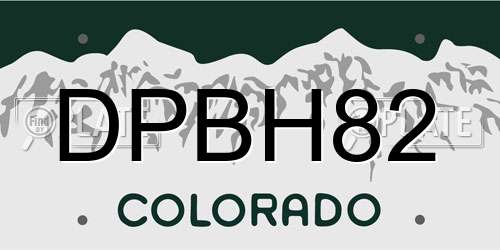 DPBH82 Colorado License Plate
