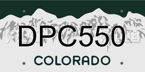 DPC550 Colorado License Plate