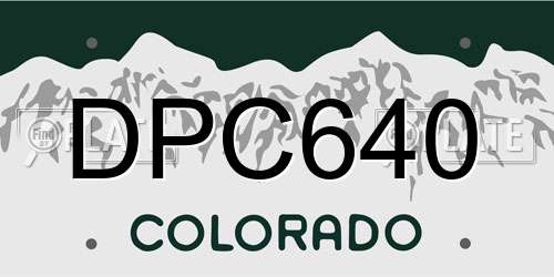 DPC640 Colorado License Plate