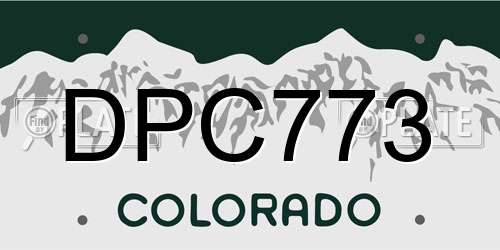 DPC773 Colorado License Plate