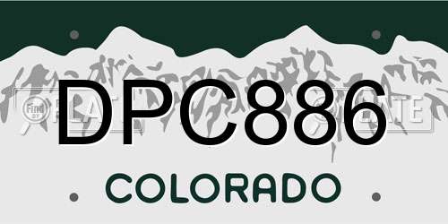 DPC886 Colorado License Plate