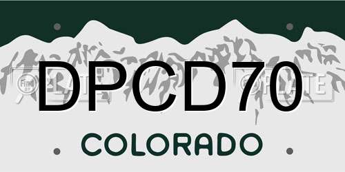 DPCD70 Colorado License Plate