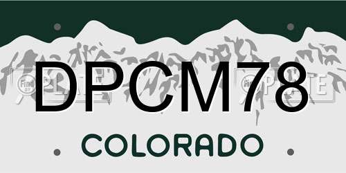 DPCM78 Colorado License Plate