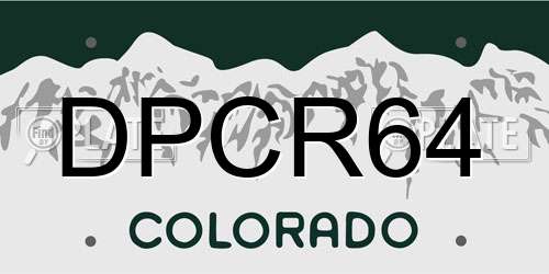 DPCR64 Colorado License Plate