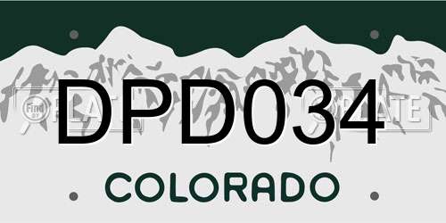 DPD034 Colorado License Plate