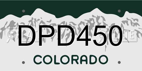 DPD450 Colorado License Plate