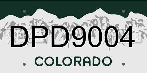DPD9004 Colorado License Plate