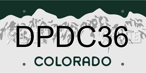 DPDC36 Colorado License Plate