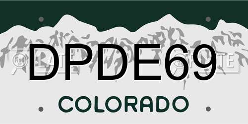 DPDE69 Colorado License Plate